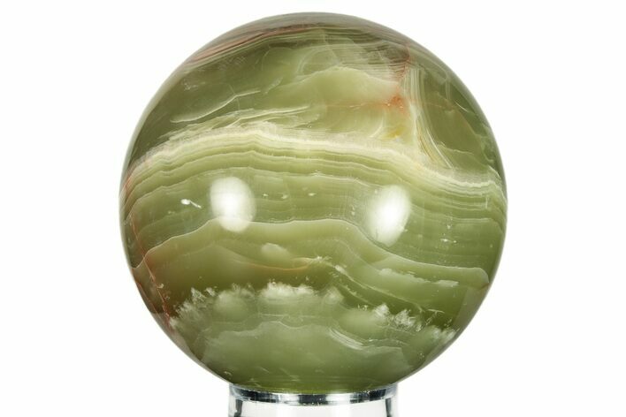 Polished Green Banded Calcite Sphere - Pakistan #266494